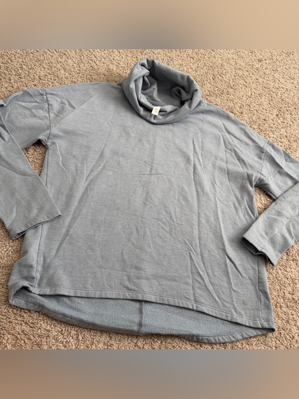 Apana Light Gray Ribbed-Neck Pullover